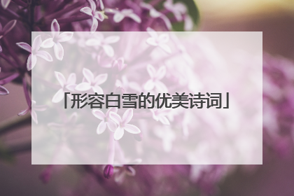 形容白雪的优美诗词