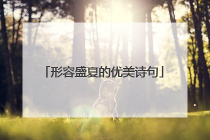 形容盛夏的优美诗句