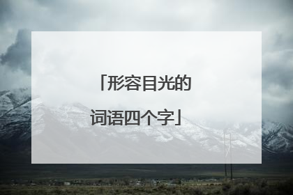 形容目光的词语四个字