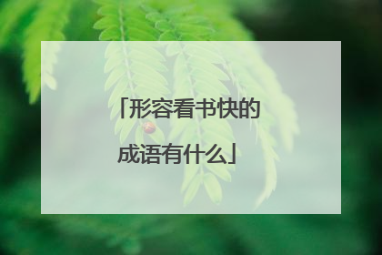 形容看书快的成语有什么