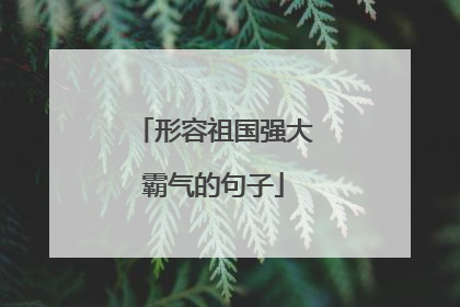形容祖国强大霸气的句子