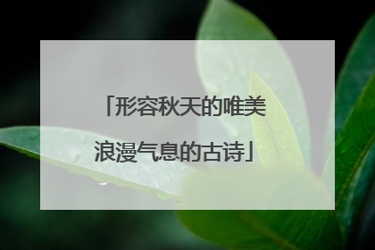 形容秋天的唯美浪漫气息的古诗