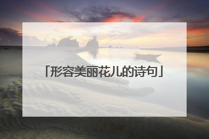 形容美丽花儿的诗句