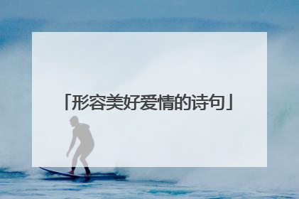 形容美好爱情的诗句