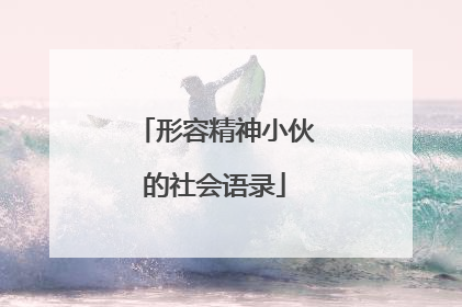 形容精神小伙的社会语录