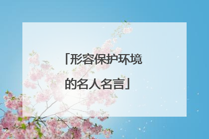 形容保护环境的名人名言