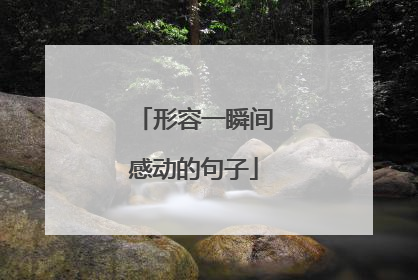 形容一瞬间感动的句子