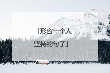 形容一个人坚持的句子