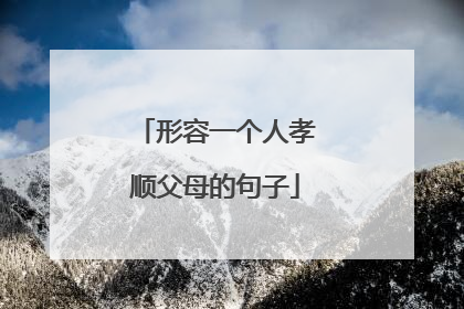 形容一个人孝顺父母的句子