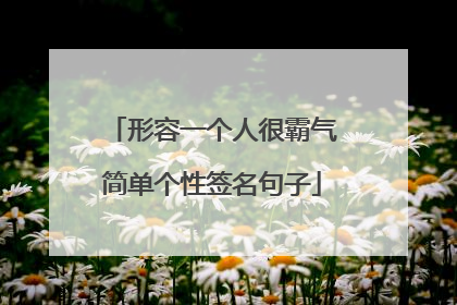 形容一个人很霸气简单个性签名句子