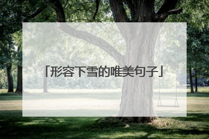 形容下雪的唯美句子