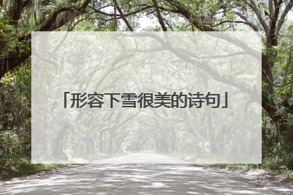 形容下雪很美的诗句