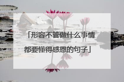 形容不管做什么事情都要懂得感恩的句子