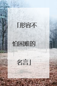 形容不怕困难的名言