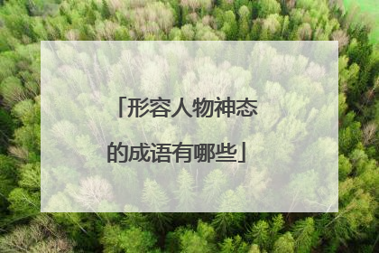 形容人物神态的成语有哪些