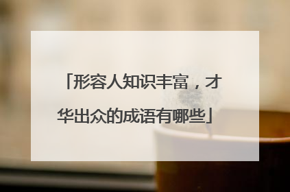 形容人知识丰富，才华出众的成语有哪些