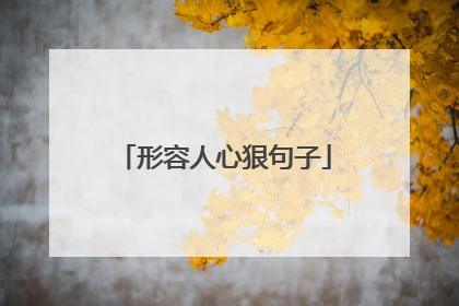 形容人心狠句子