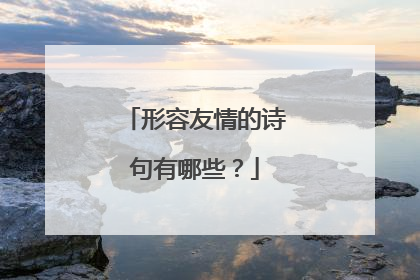 形容友情的诗句有哪些？