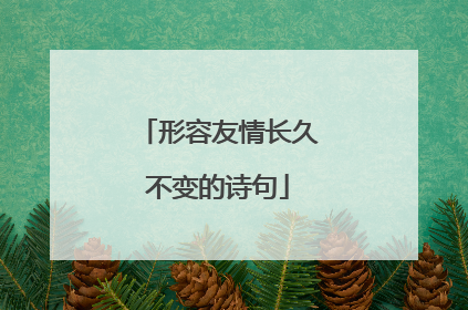 形容友情长久不变的诗句