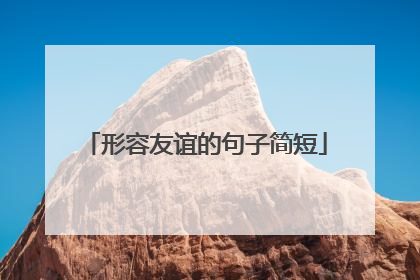 形容友谊的句子简短