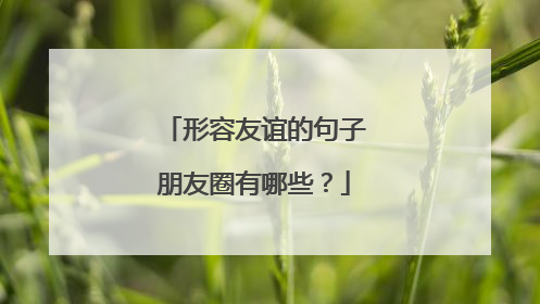 形容友谊的句子朋友圈有哪些?
