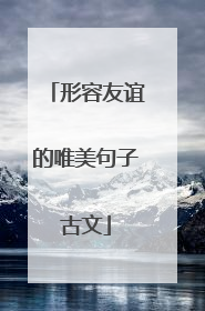 形容友谊的唯美句子古文