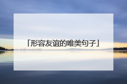 形容友谊的唯美句子