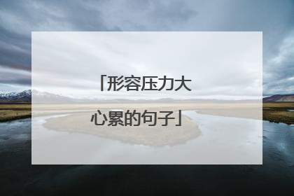 形容压力大心累的句子