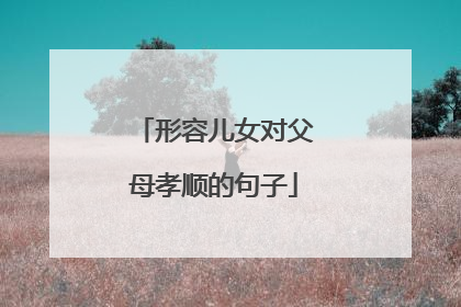 形容儿女对父母孝顺的句子