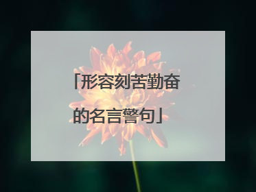 形容刻苦勤奋的名言警句