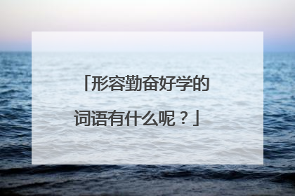 形容勤奋好学的词语有什么呢?
