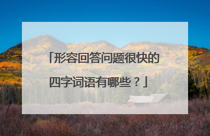 形容回答问题很快的四字词语有哪些？