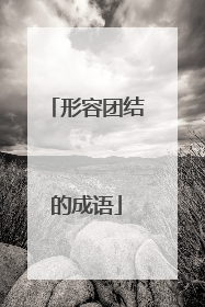 形容团结的成语