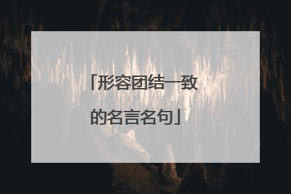 形容团结一致的名言名句