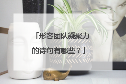 形容团队凝聚力的诗句有哪些?