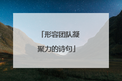 形容团队凝聚力的诗句