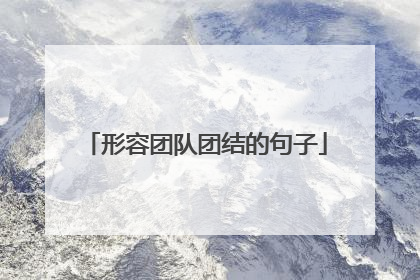 形容团队团结的句子