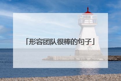 形容团队很棒的句子