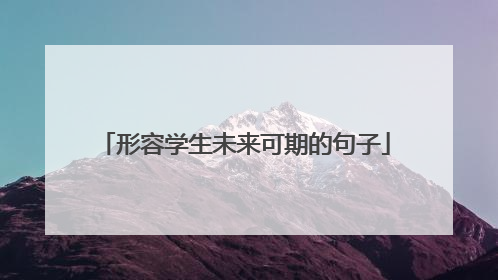 形容学生未来可期的句子