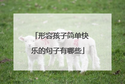 形容孩子简单快乐的句子有哪些