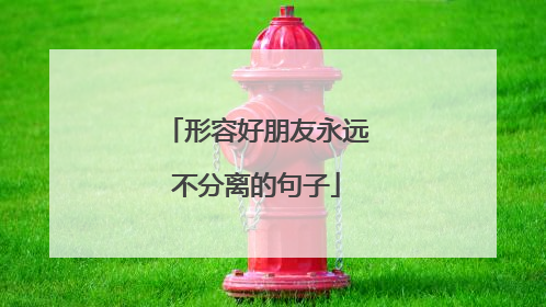 形容好朋友永远不分离的句子