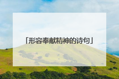 形容奉献精神的诗句