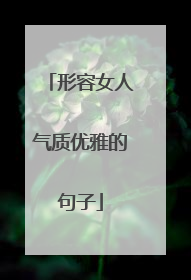 形容女人气质优雅的句子