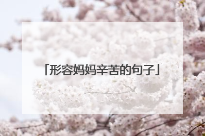 形容妈妈辛苦的句子