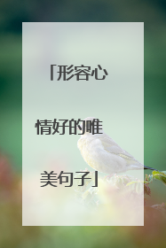 形容心情好的唯美句子