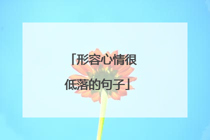 形容心情很低落的句子
