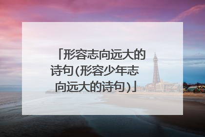 形容志向远大的诗句(形容少年志向远大的诗句)