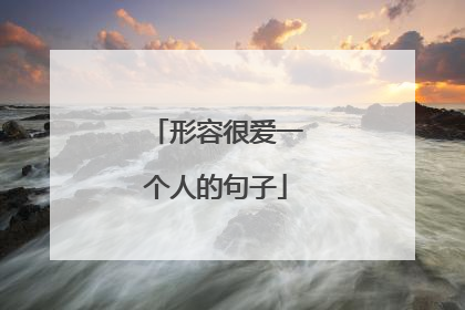 形容很爱一个人的句子
