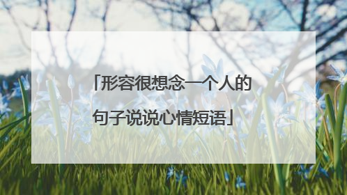 形容很想念一个人的句子说说心情短语