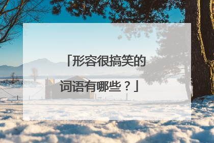 形容很搞笑的词语有哪些?